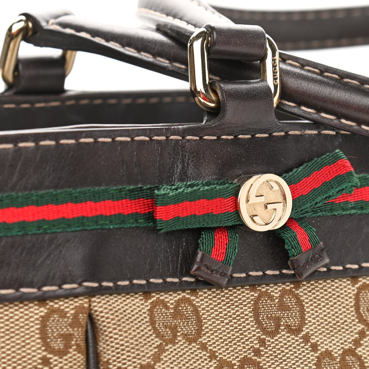 Monogram Web Medium Mayfair Tote Dark Brown
