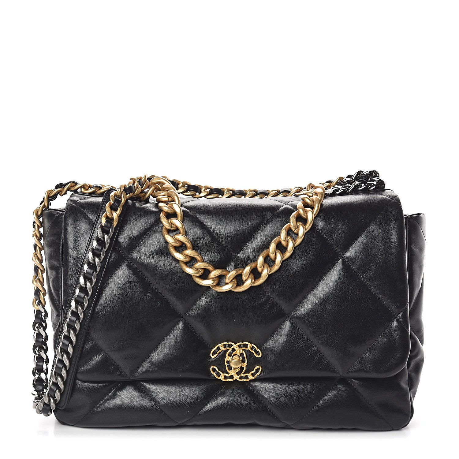 Chanel Goatskin Quilted Maxi 19 Flap Black 1 of 9