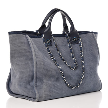 Chanel Canvas Large Deauville Tote Denim Blue 3 of 14