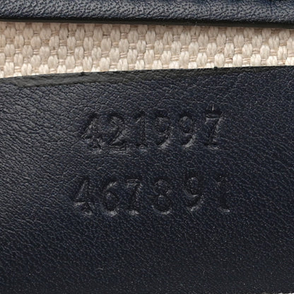 Gucci Calfskin Medium Cat Lock Top Handle Bag Navy Red White 7 of 11