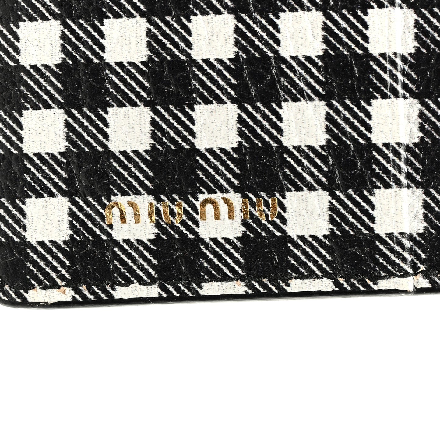 Goatskin Madras Wallet Black White