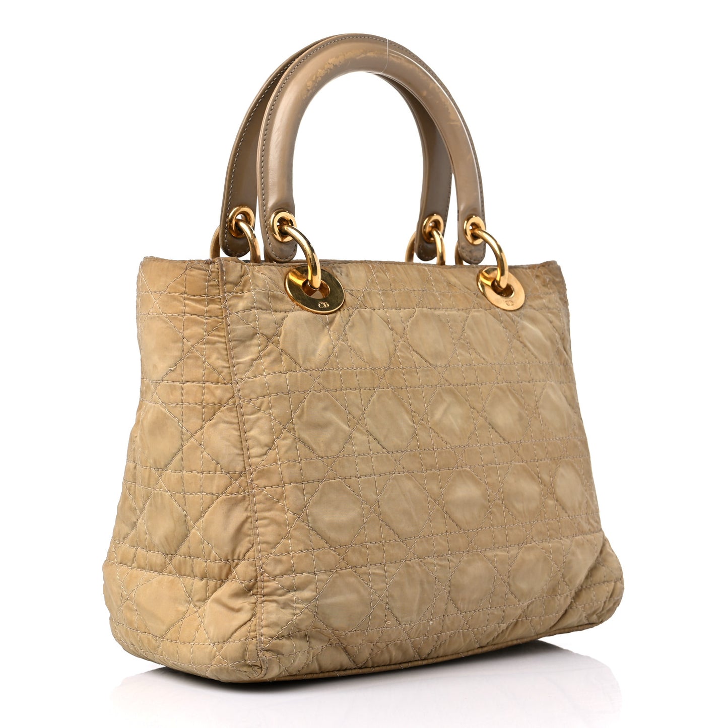 Nylon Cannage Medium Lady Dior Beige