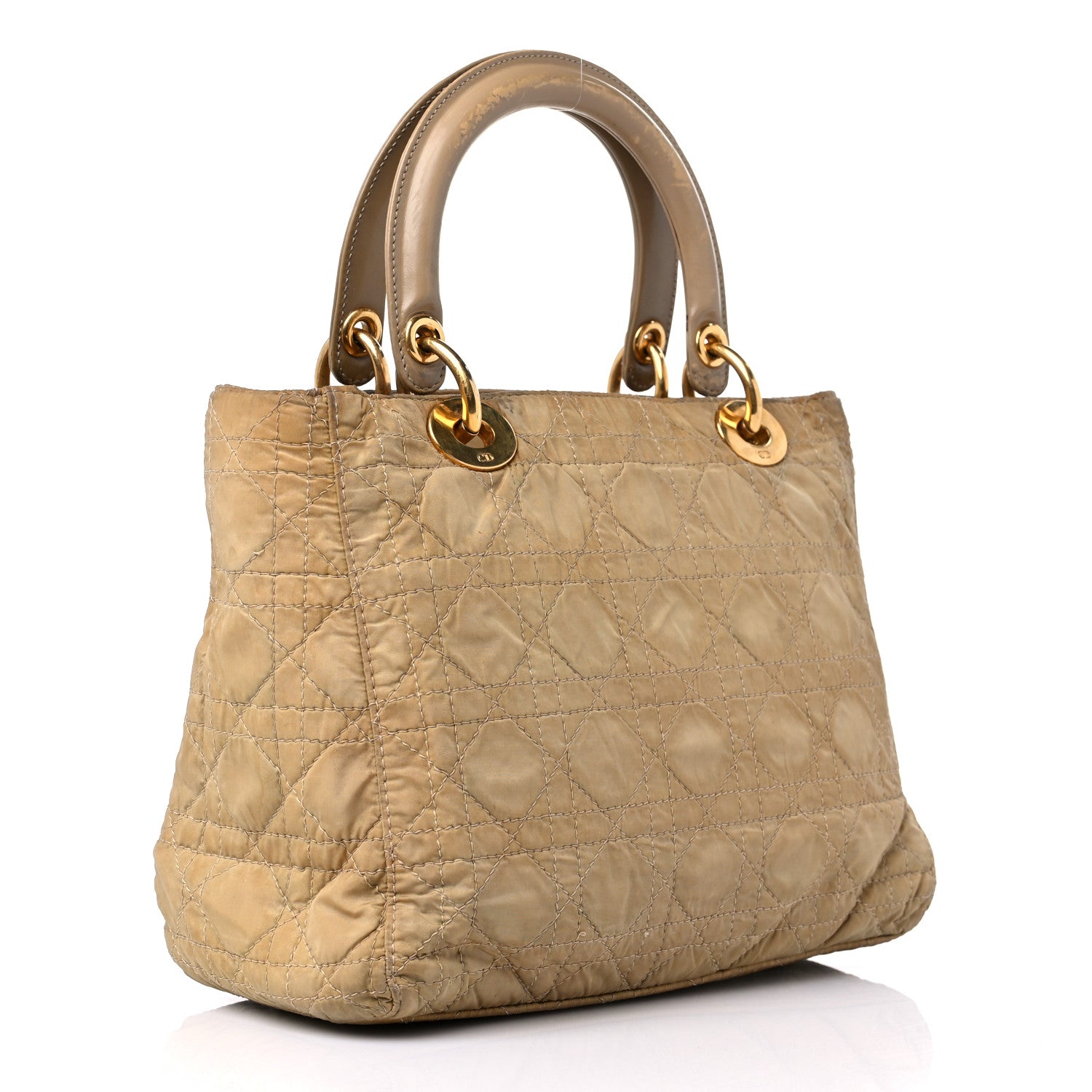 Christian Dior Nylon Cannage Medium Lady Dior Beige 3 of 18