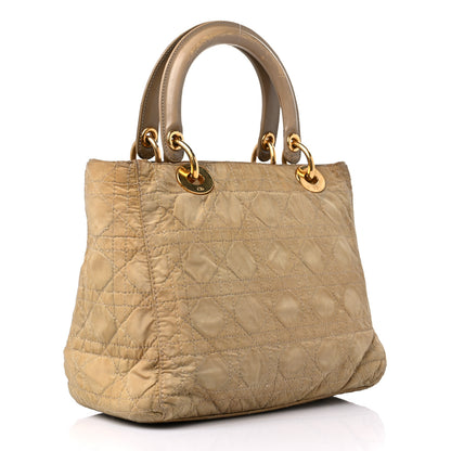 Christian Dior Nylon Cannage Medium Lady Dior Beige 3 of 18