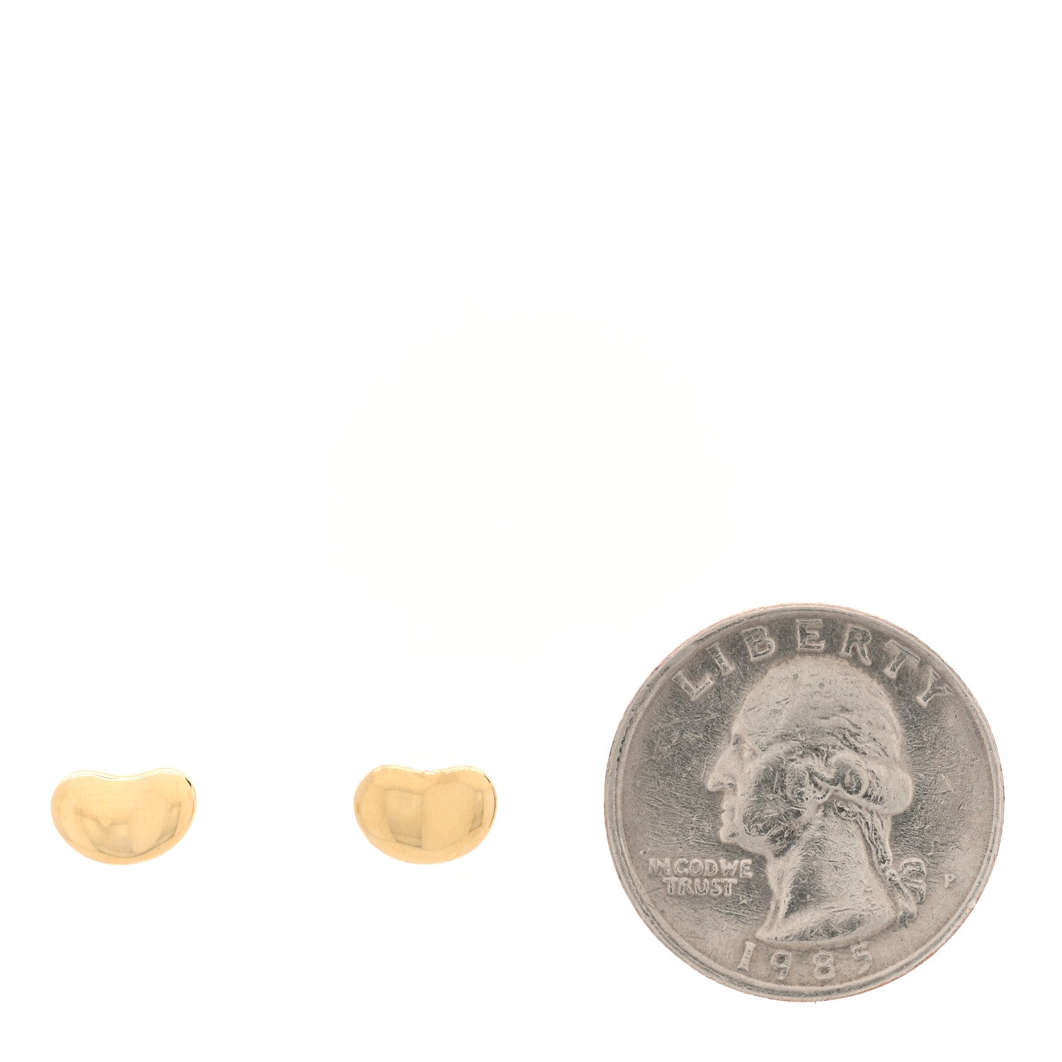Tiffany 18K Yellow Gold 9mm Elsa Peretti Bean Earrings 2 of 4
