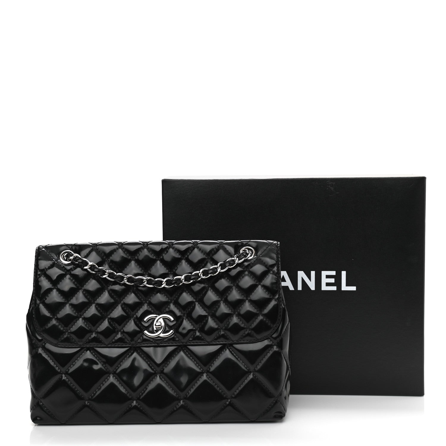 Chanel Vinyl Quilted In The Business Flap Bag Black 11 of 11