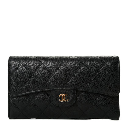 Chanel Caviar Quilted Long Flap Wallet Black 1 of 7