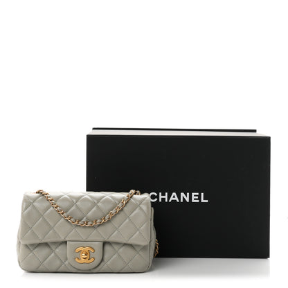 Chanel Lambskin Quilted Mini Rectangular Pearl Crush Flap Grey 11 of 11