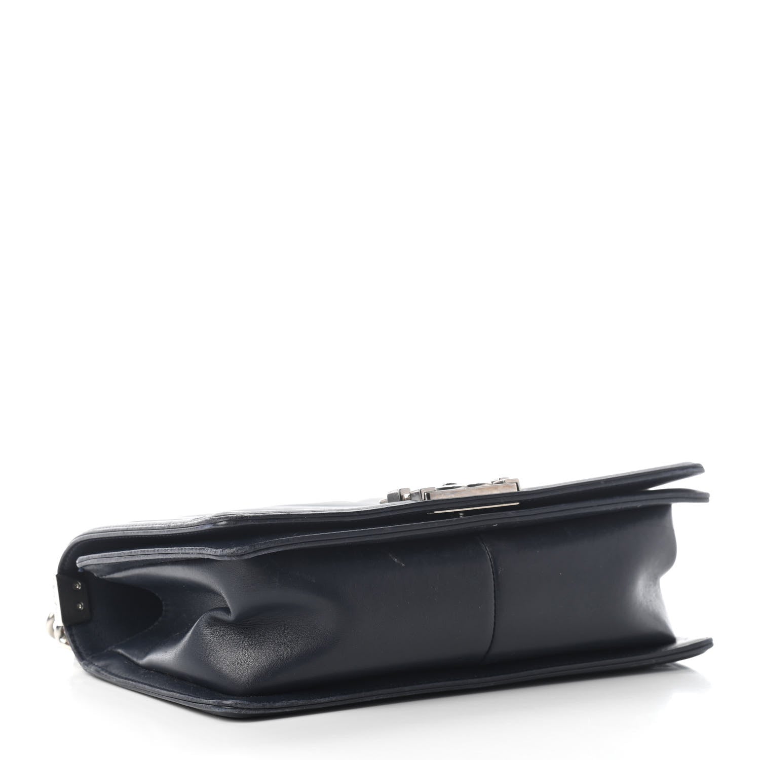 Chanel Calfskin Chevron Medium Boy Flap Navy 3 of 9