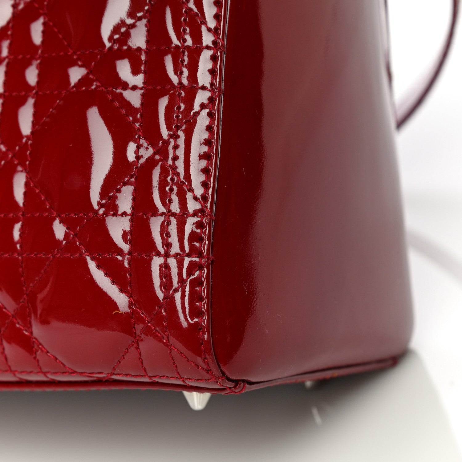 Christian Dior Patent Cannage Medium Lady Dior Red 8 of 13