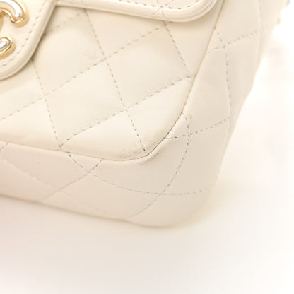 Chanel Lambskin Resin Quilted Mini Heart Square Flap White 11 of 11