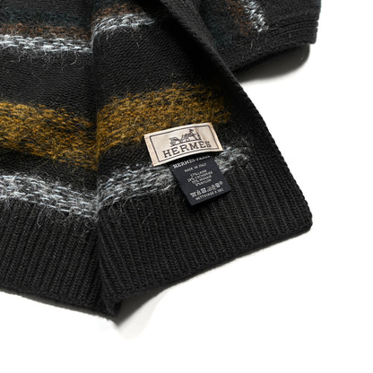 Hermes Wool Cashmere Mohair Rayures Fondues Muffler Multicolor 3 of 3