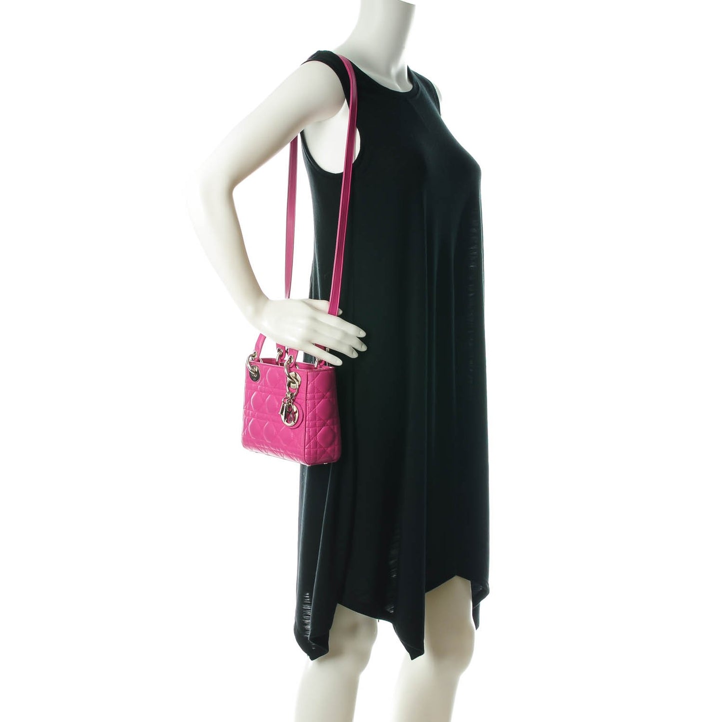 Lambskin Cannage Mini Lady Dior Sorbet