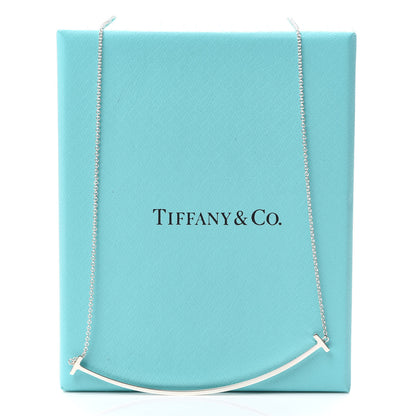 Tiffany Sterling Silver Large T Smile Pendant Necklace 6 of 6