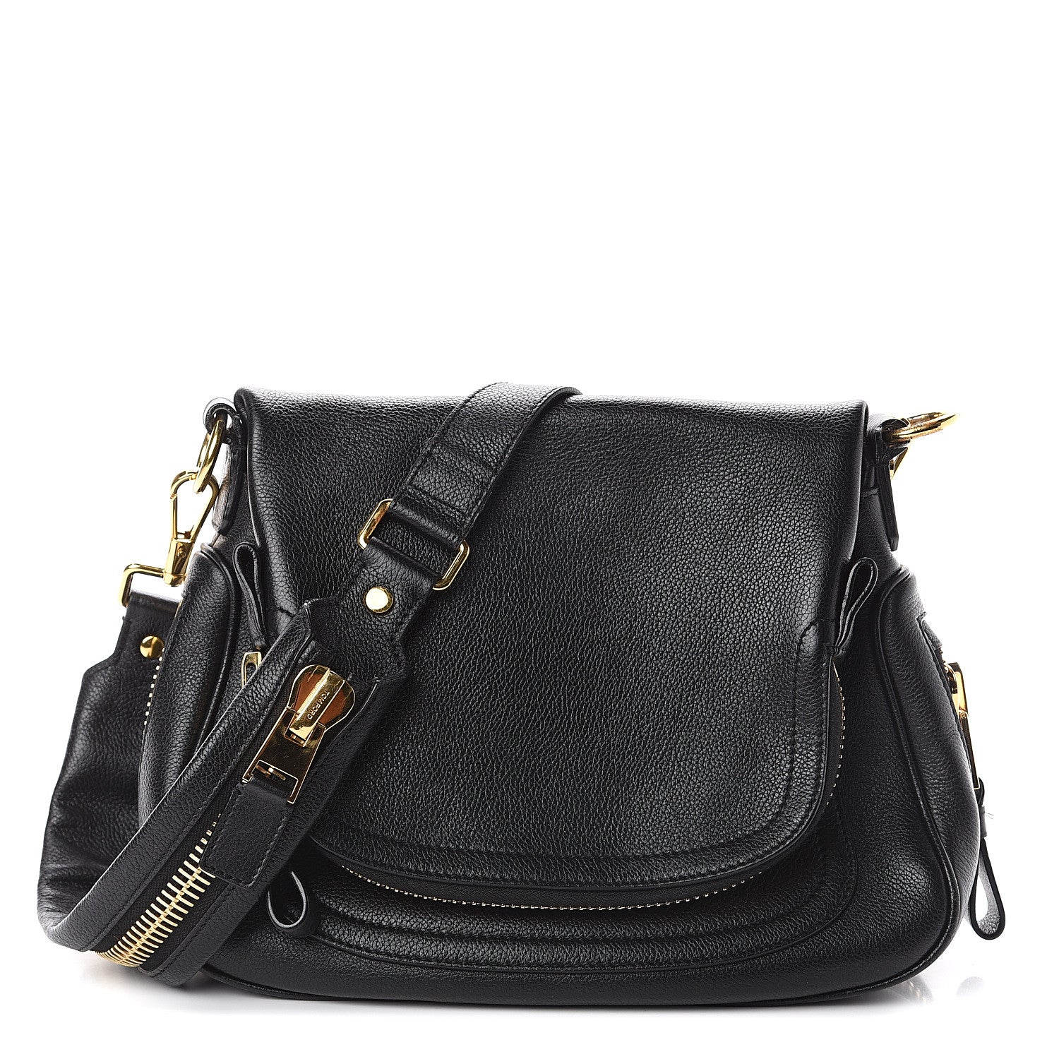Tom Ford Grained Calfskin Medium Jennifer Crossbody Bag Black 1 of 8
