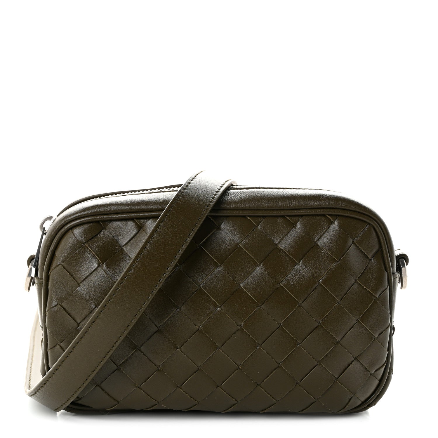 Bottega Veneta Calfskin Intrecciato Small Camera Bag Mud 1 of 10