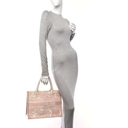 Christian Dior Canvas Embroidered Medium Dioriviera Toile De Jouy Book Tote Rose 3 of 10