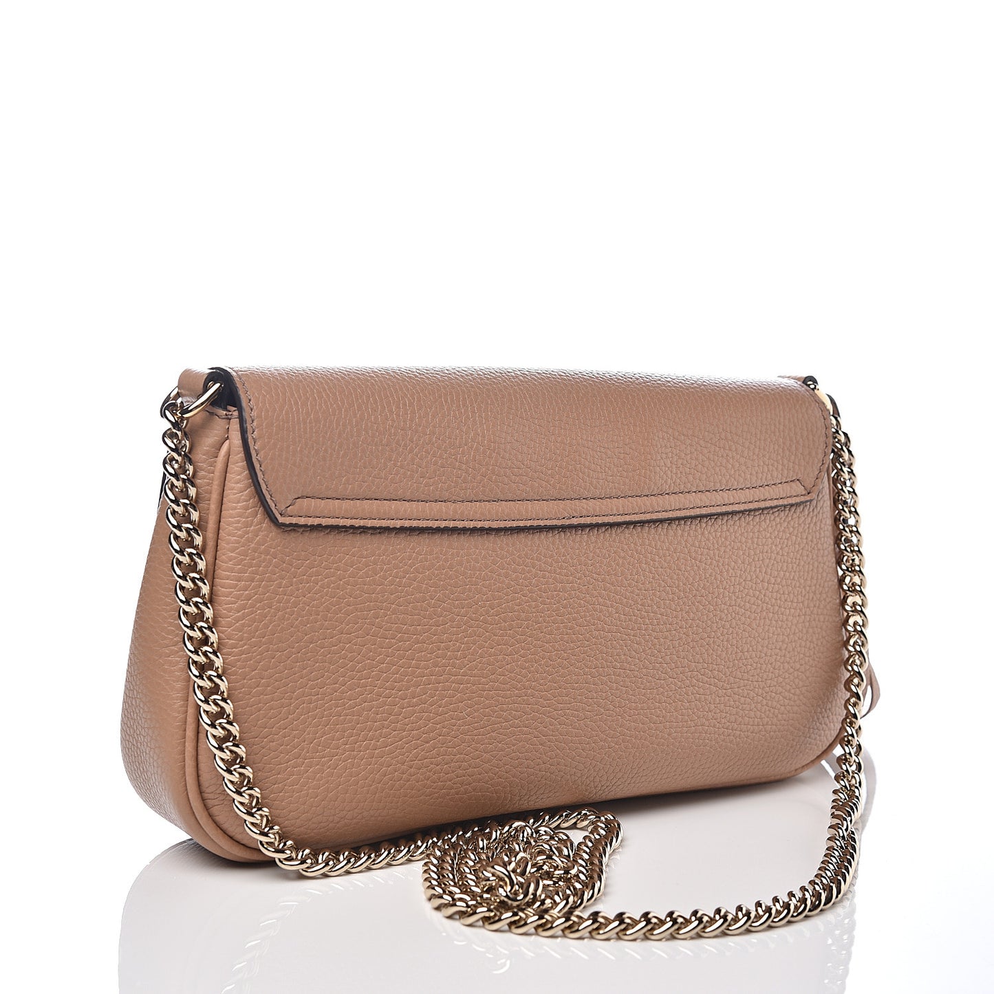 Pebbled Calfskin Medium Soho Flap Crossbody Camelia