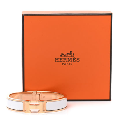 Hermes Enamel Narrow Clic Clac H Bracelet PM White 5 of 5