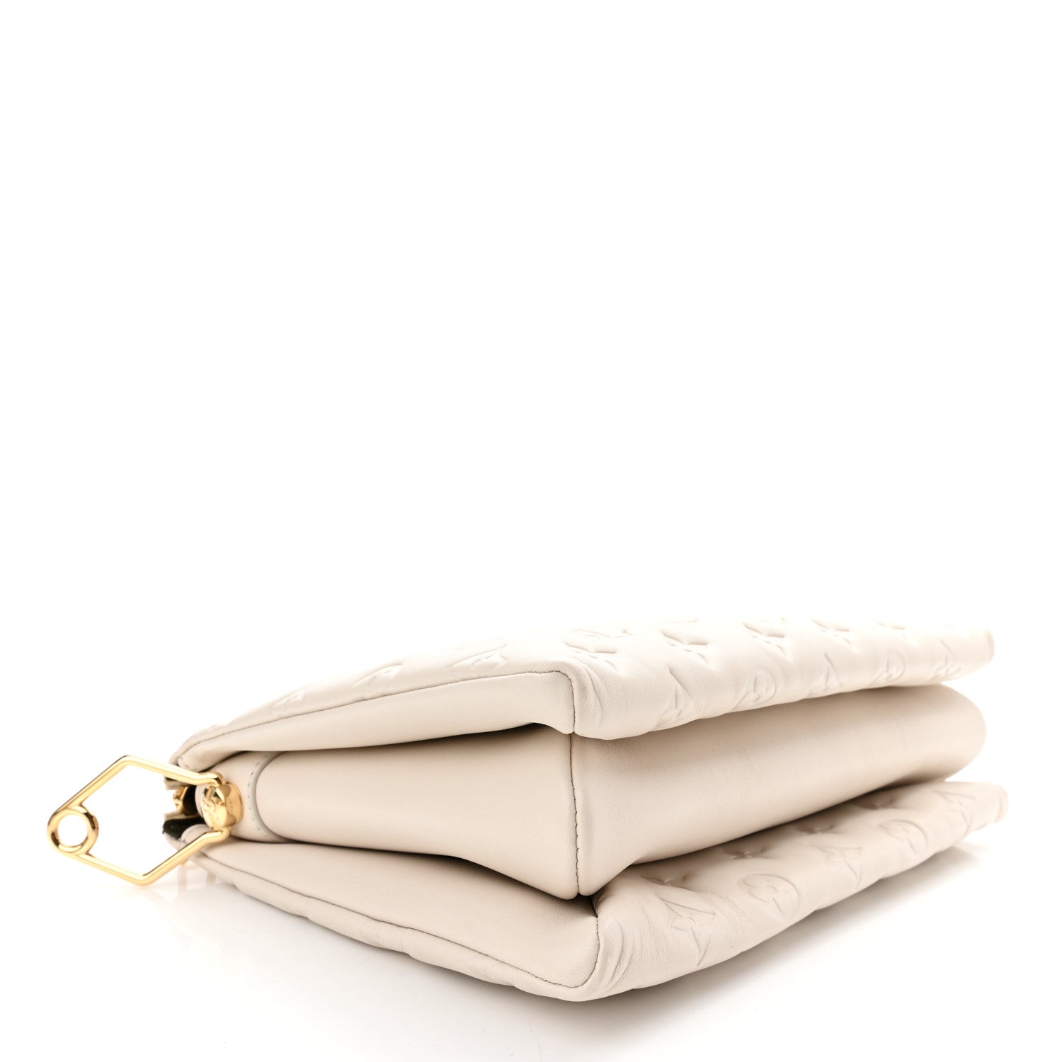 Louis Vuitton Lambskin Embossed Monogram Coussin PM Cream 4 of 10