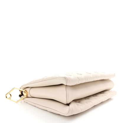 Louis Vuitton Lambskin Embossed Monogram Coussin PM Cream 4 of 10