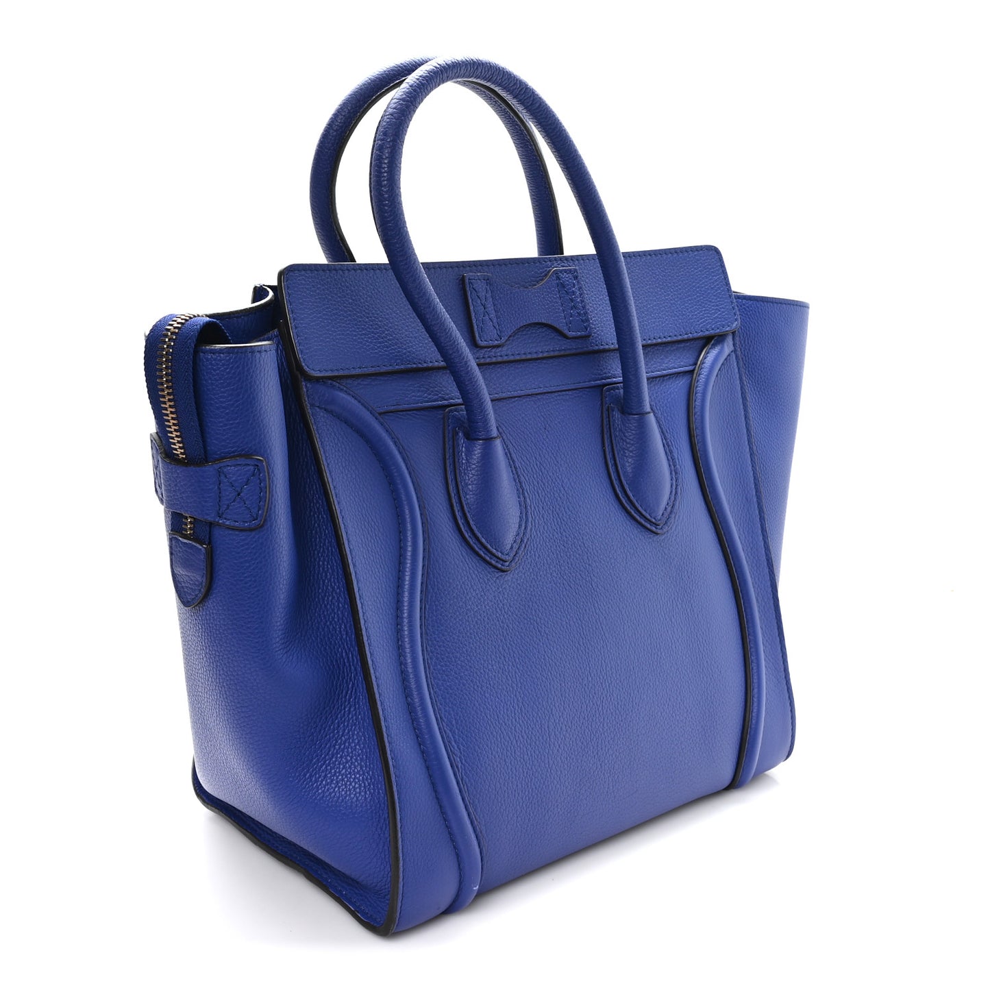 Drummed Calfskin Mini Luggage Indigo