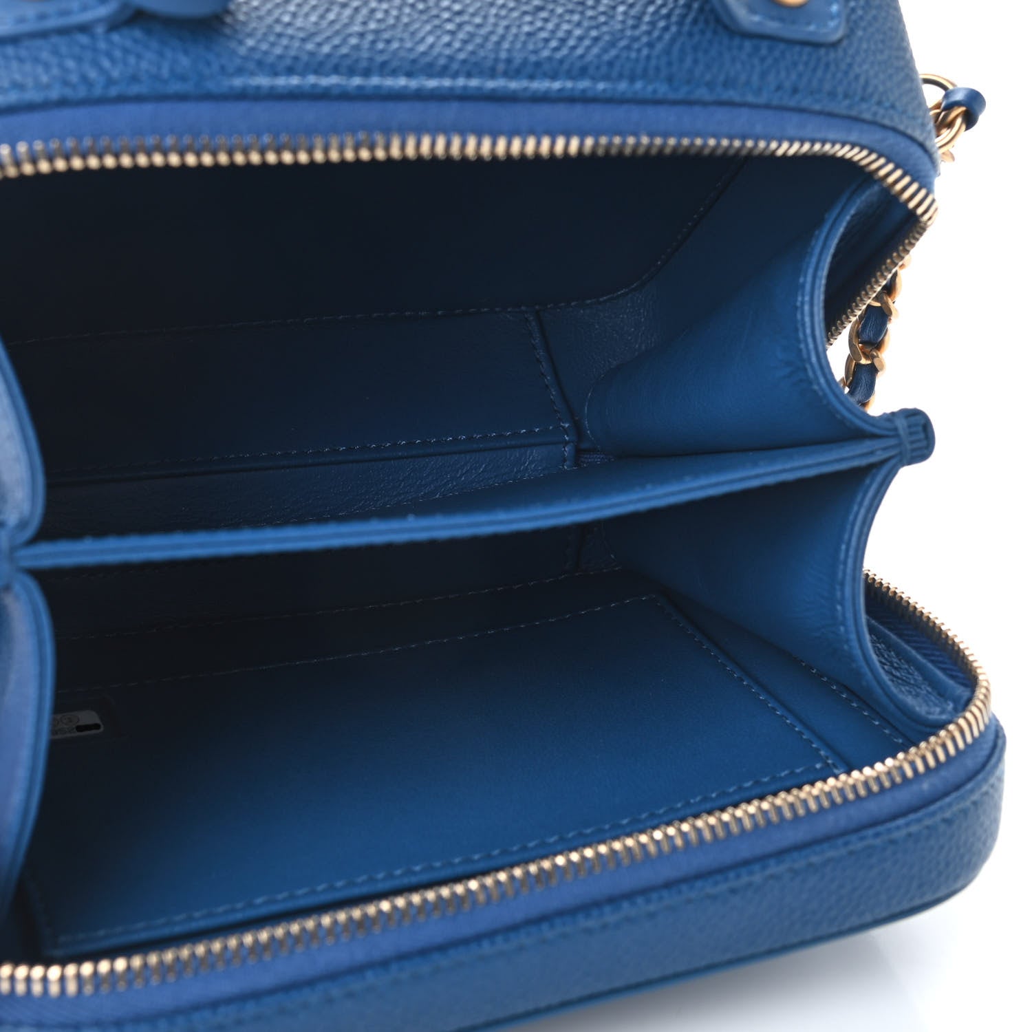 Chanel Caviar Quilted Small CC Filigree Vanity Case Dark Blue 5 of 9