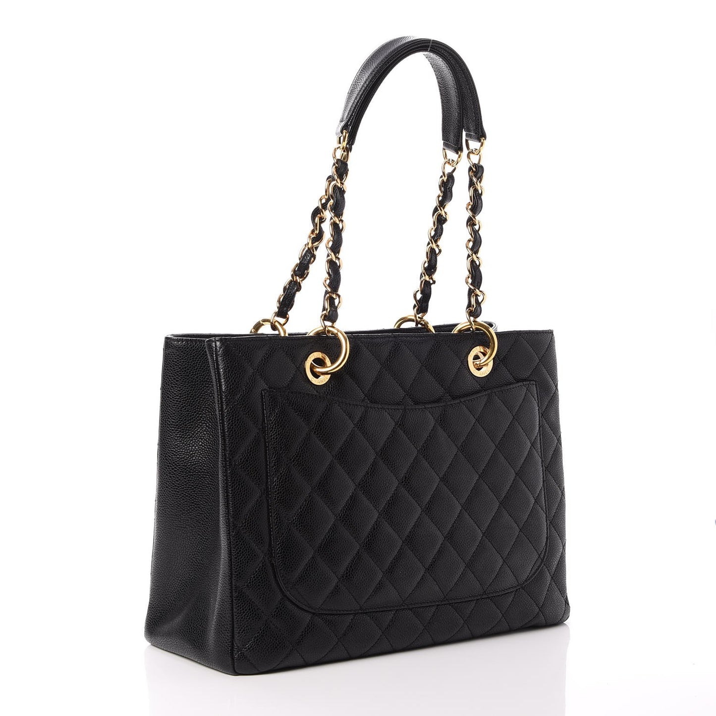 Caviar Quilted Grand Shopping Tote GST Black