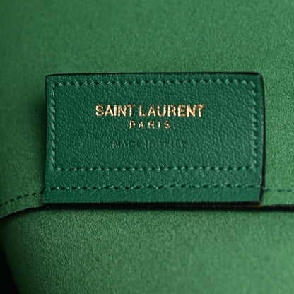 Saint Laurent Calfskin Large Shopping Tote Emerald Green 7 of 13