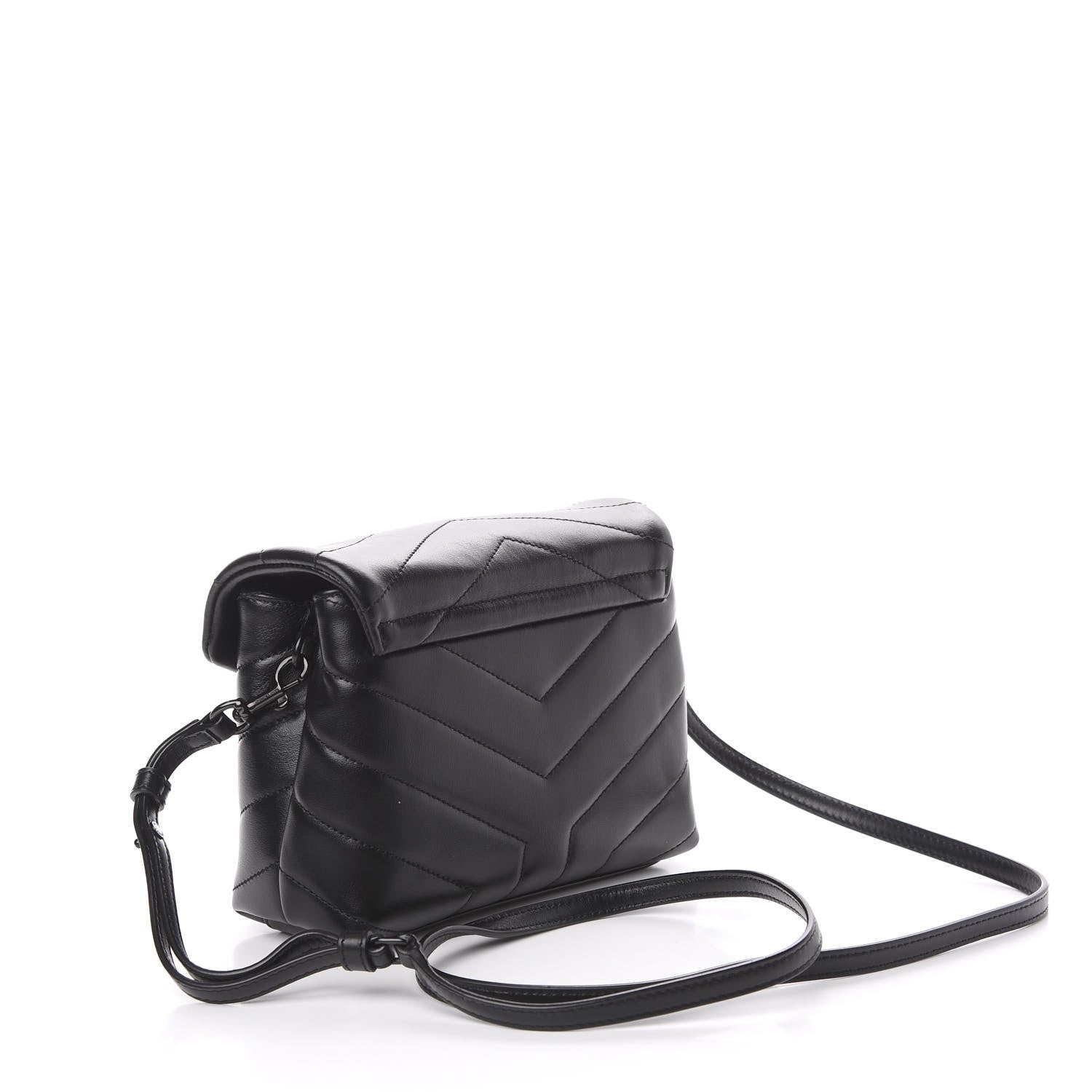 Saint Laurent Calfskin Y Quilted Monogram Toy Loulou Crossbody Bag Black 3 of 11