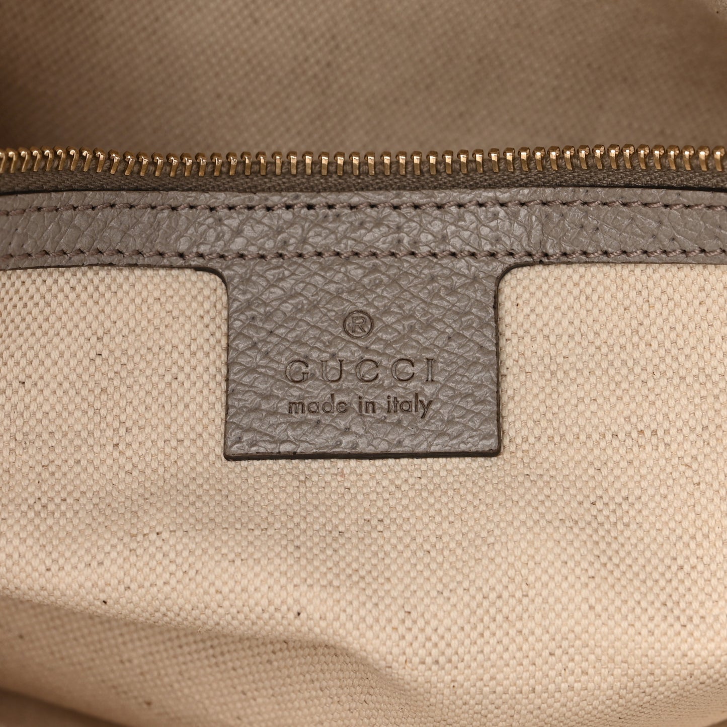 Monogram Medium Bree Zippered Tote Beige Grey