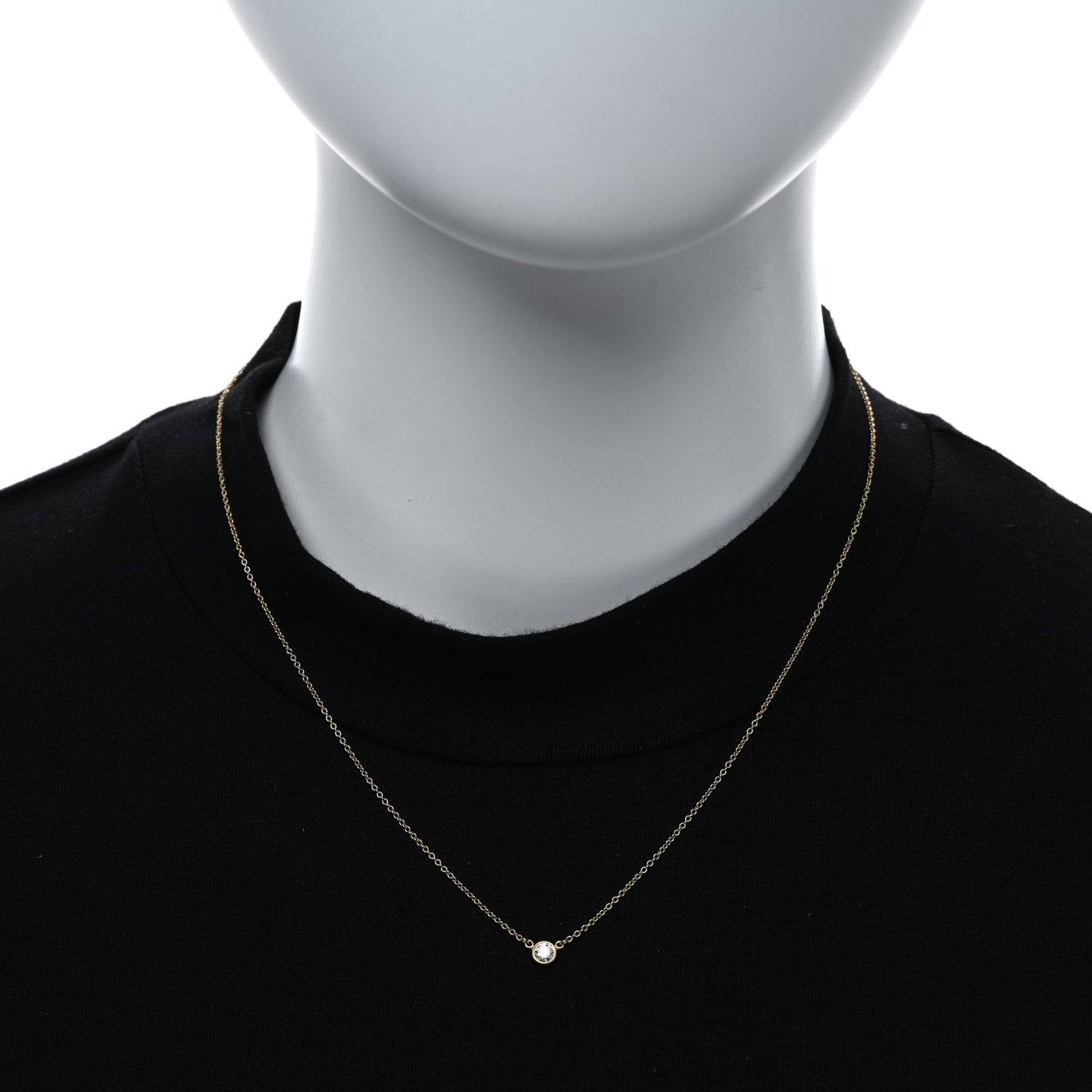 Tiffany 18K Yellow Gold Diamond .14ct Elsa Peretti Diamonds by the Yard Pendant Necklace 3 of 4