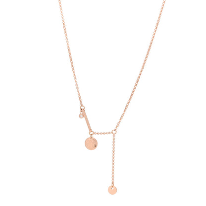 Hermes 18K Rose Gold Diamond TPM Ex-Libris Pendant Necklace 1 of 5