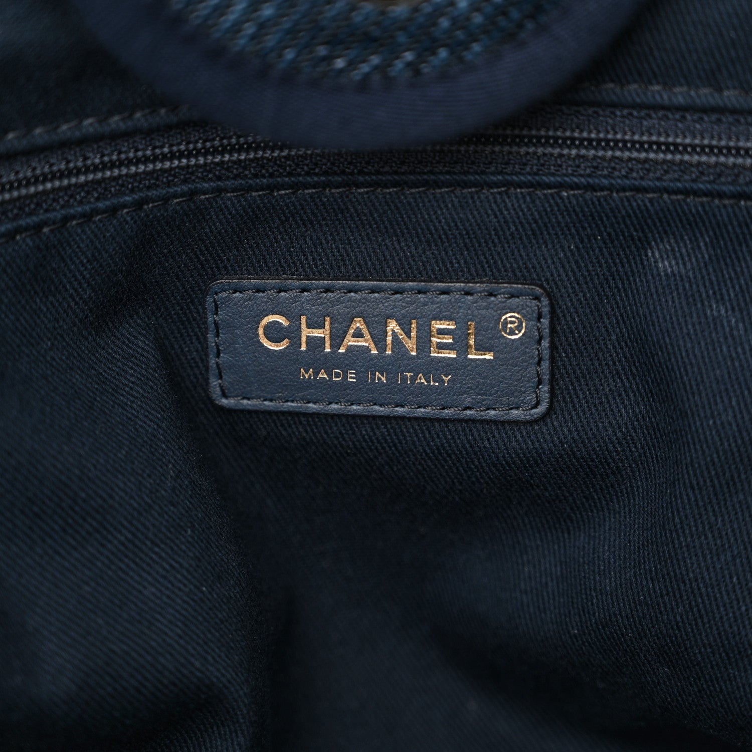 Chanel Mixed Fibers Calfskin Medium Deauville Tote Navy Blue 6 of 13