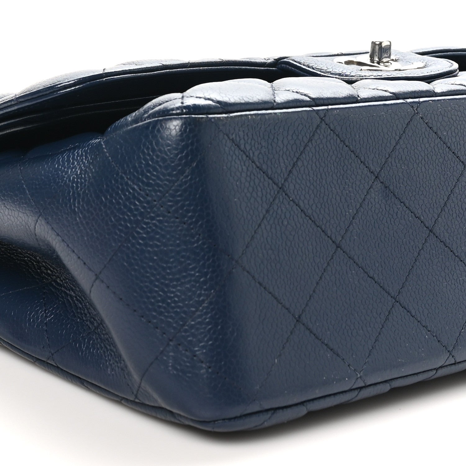 Chanel Caviar Quilted Jumbo Double Flap Navy Blue 9 of 10