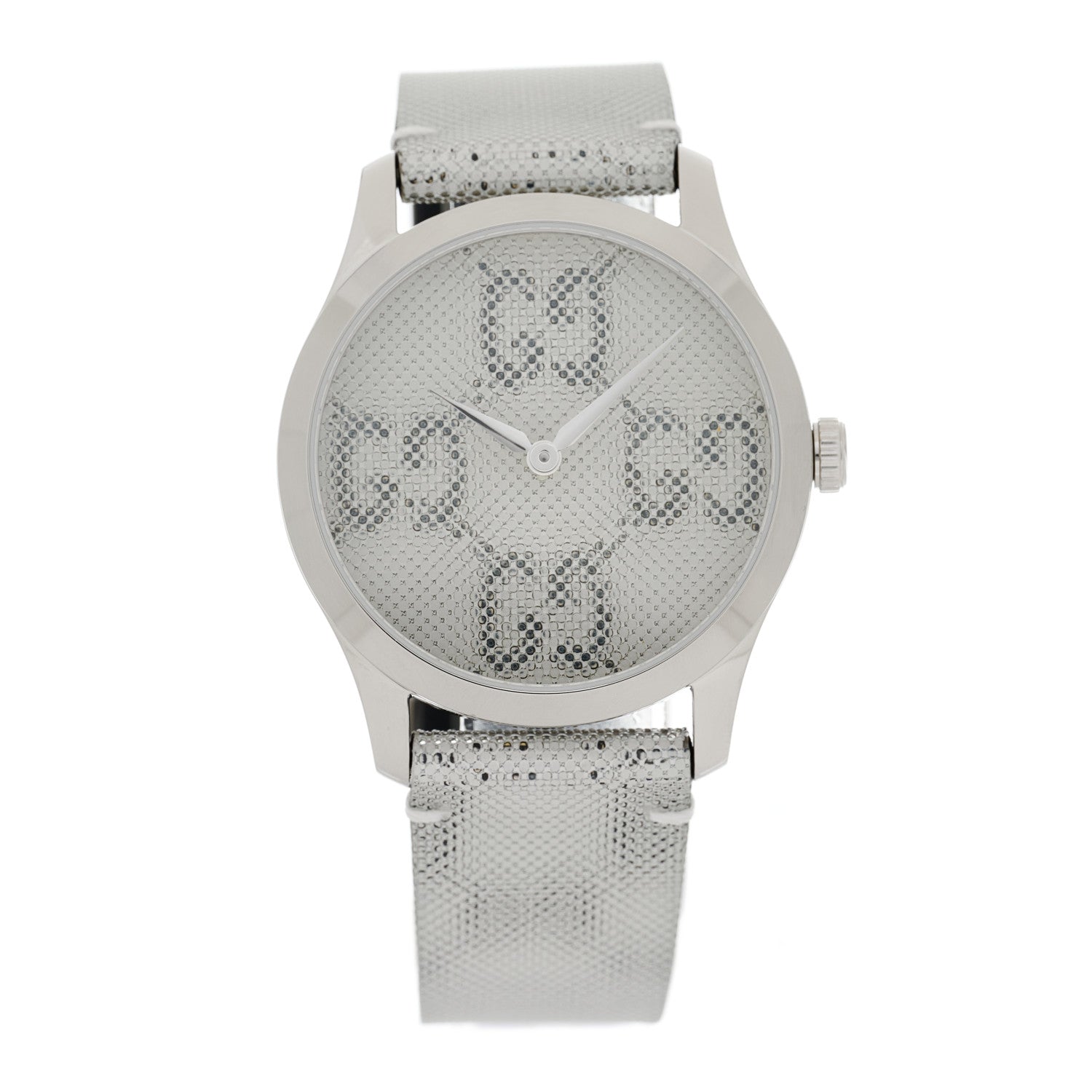 Gucci Stainless Steel Calfskin 38mm G-Timeless GG Hologram Quartz Watch 1 of 5