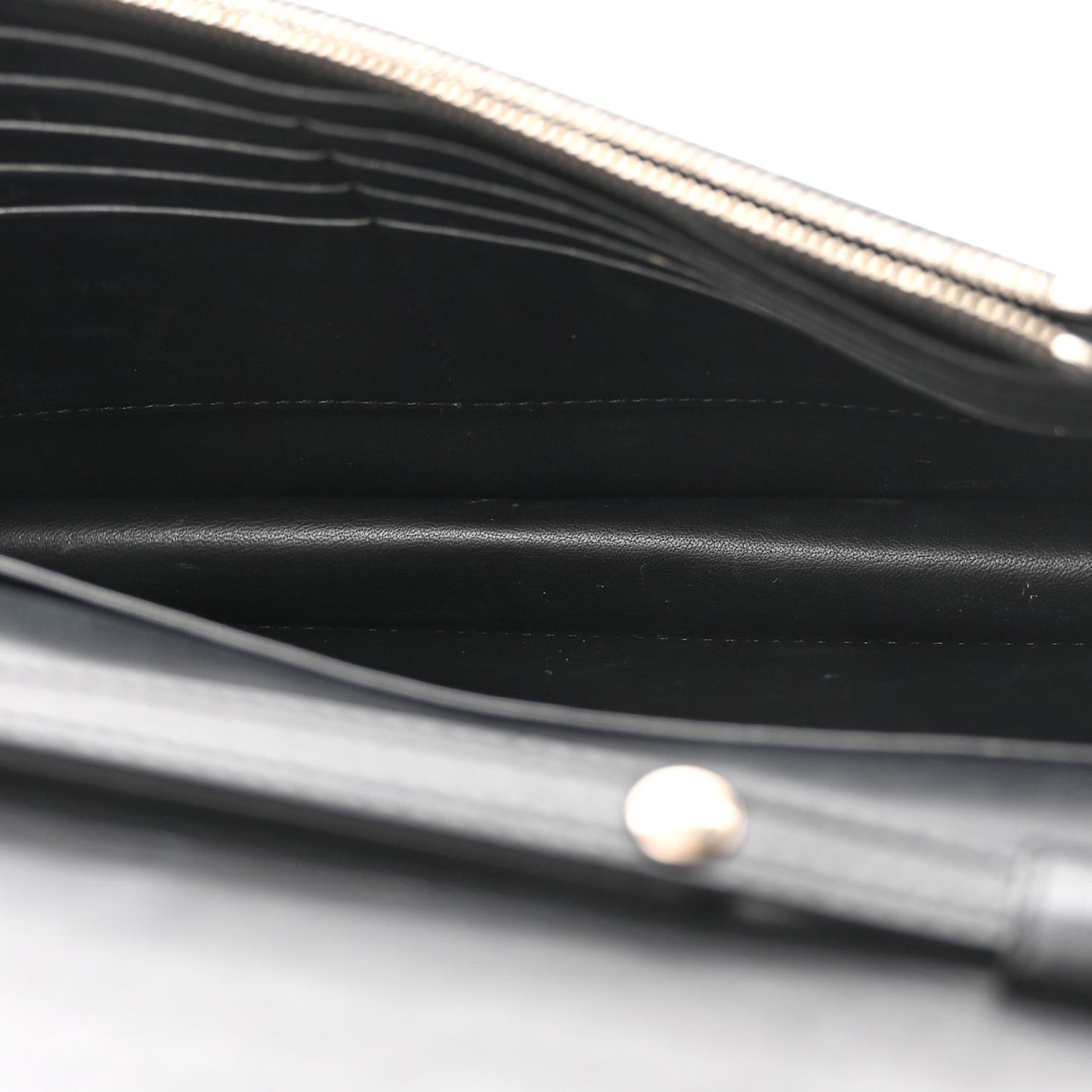 Smooth Lambskin Frame Evening Chain Clutch Black White