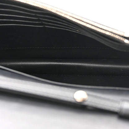 Celine Smooth Lambskin Frame Evening Chain Clutch Black White 5 of 9