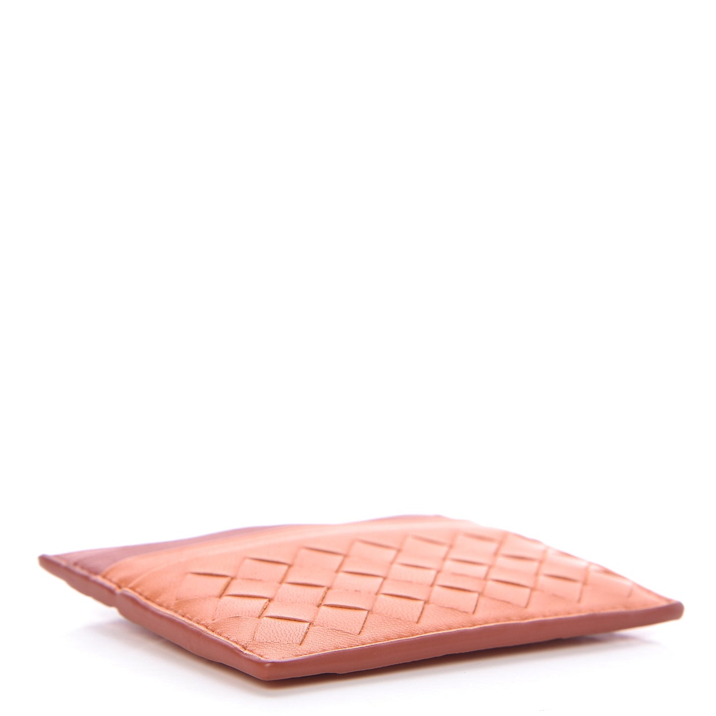 Nappa Intrecciato Two Tone Card Holder Orange