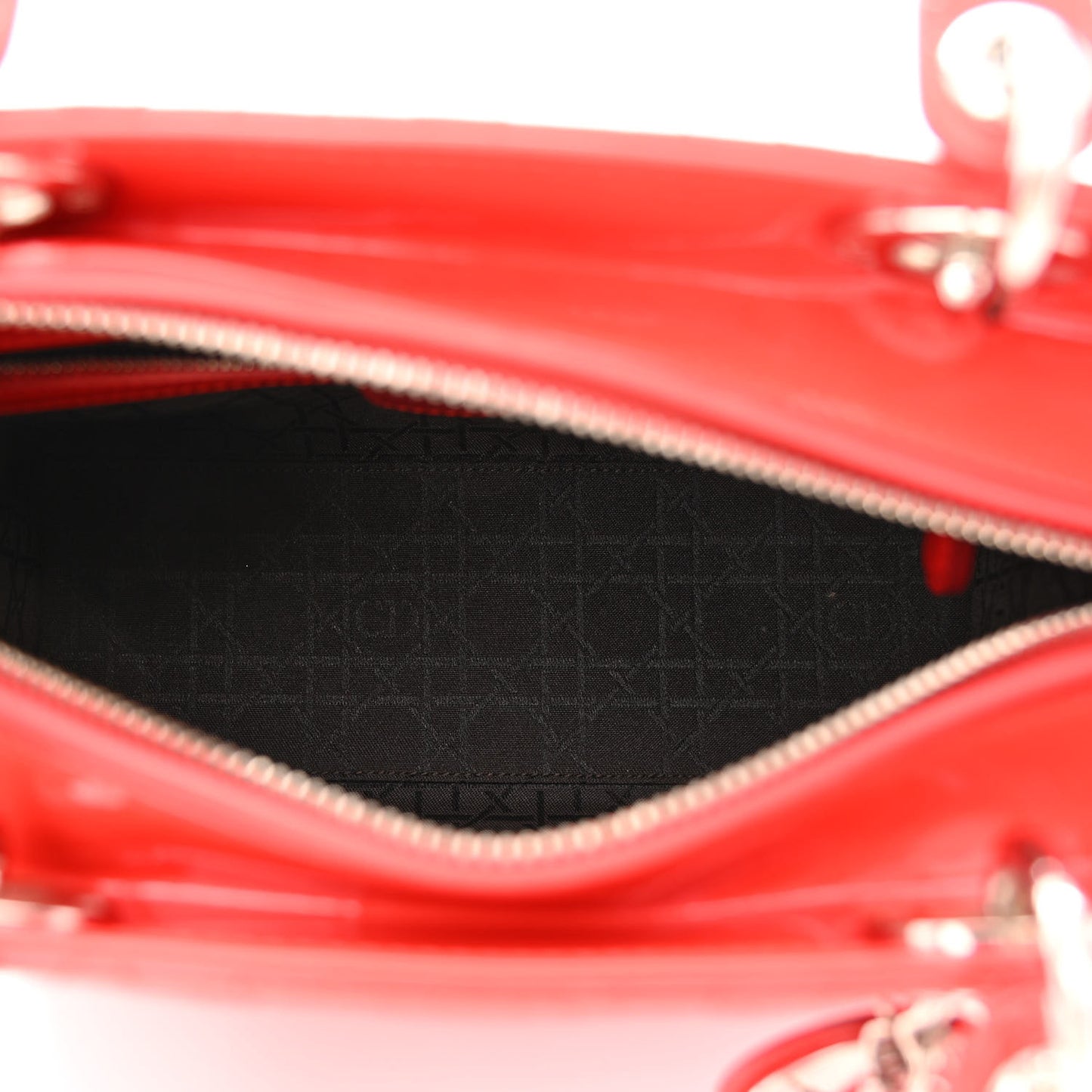 Patent Cannage Medium Lady Dior Red