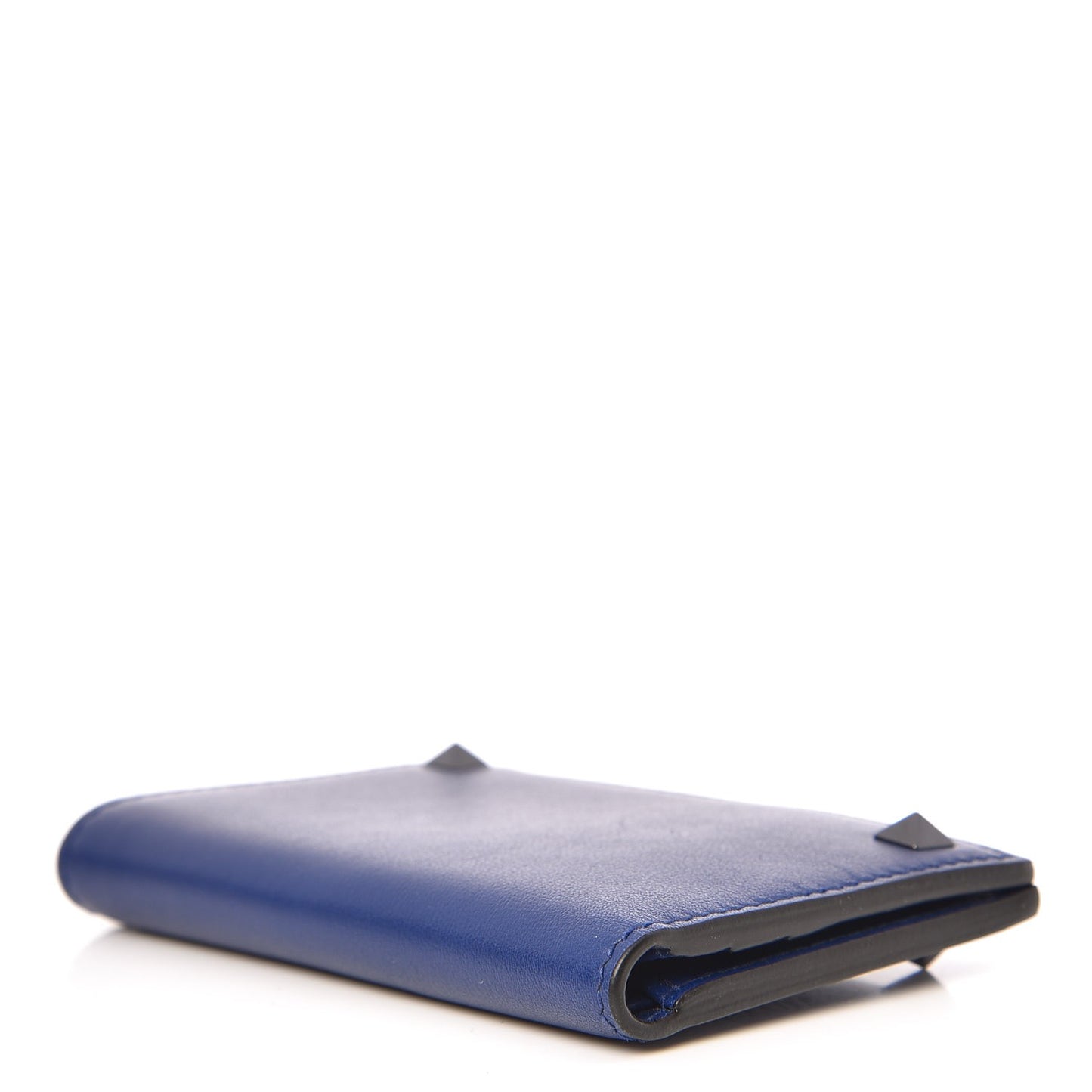 Vitello Rockstud Bi-Fold Wallet Blue