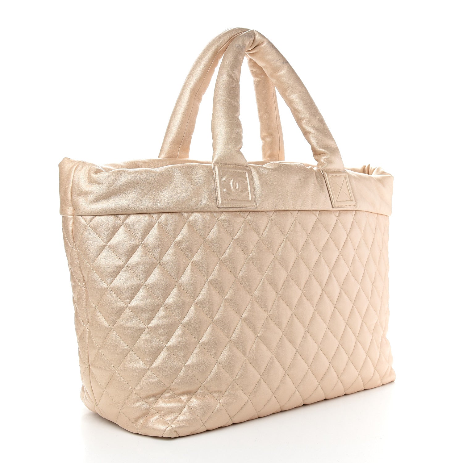 Chanel Metallic Lambskin Quilted Large Coco Cocoon Tote Light Gold 3 of 8