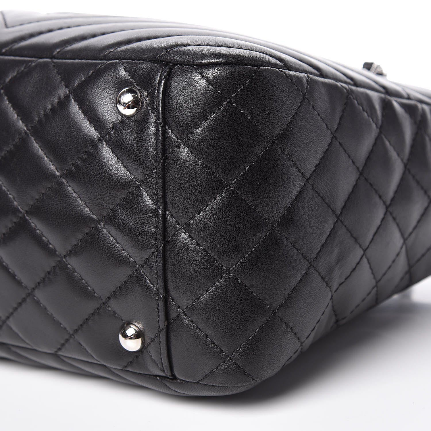 Chanel Lambskin Surpique Chevron Quilted Tote Black 13 of 14