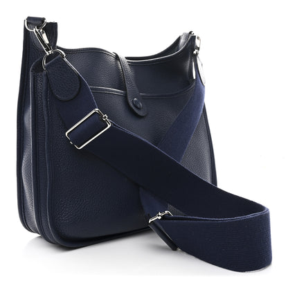 Hermes Taurillon Clemence Evelyne III PM Bleu Saphir 3 of 11
