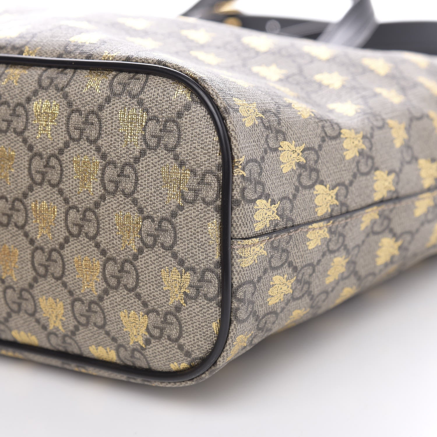 Gucci Soft GG Supreme Monogram Bees Small Crossbody Tote Beige Oro Black 10 of 10