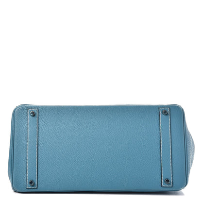 Hermes Taurillon Clemence Birkin 40 Blue Jean 6 of 28