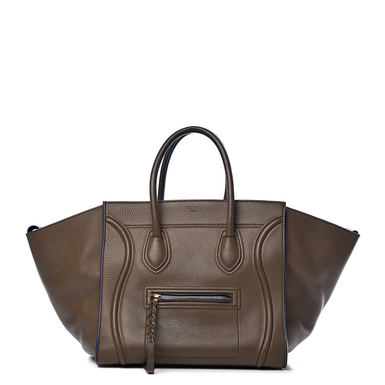 Celine Baby Grained Calfskin Medium Phantom Luggage Khaki 1 of 19