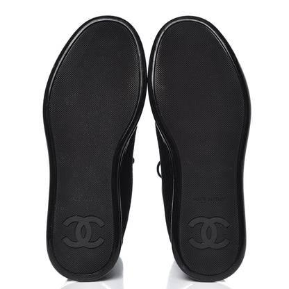 Chanel Corduroy Lambskin High Top Sneakers 36.5 Black 11 of 12