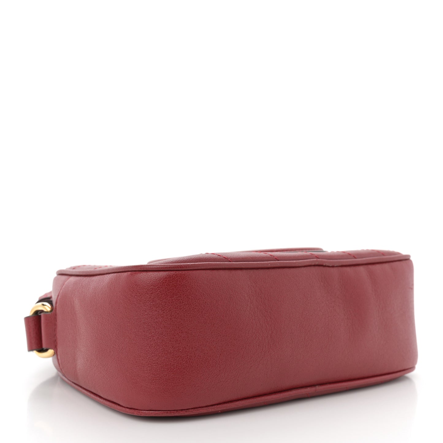 Sakai Be Green Calfskin Diagonal Stitched Small Blondie Shoulder Bag Rosso