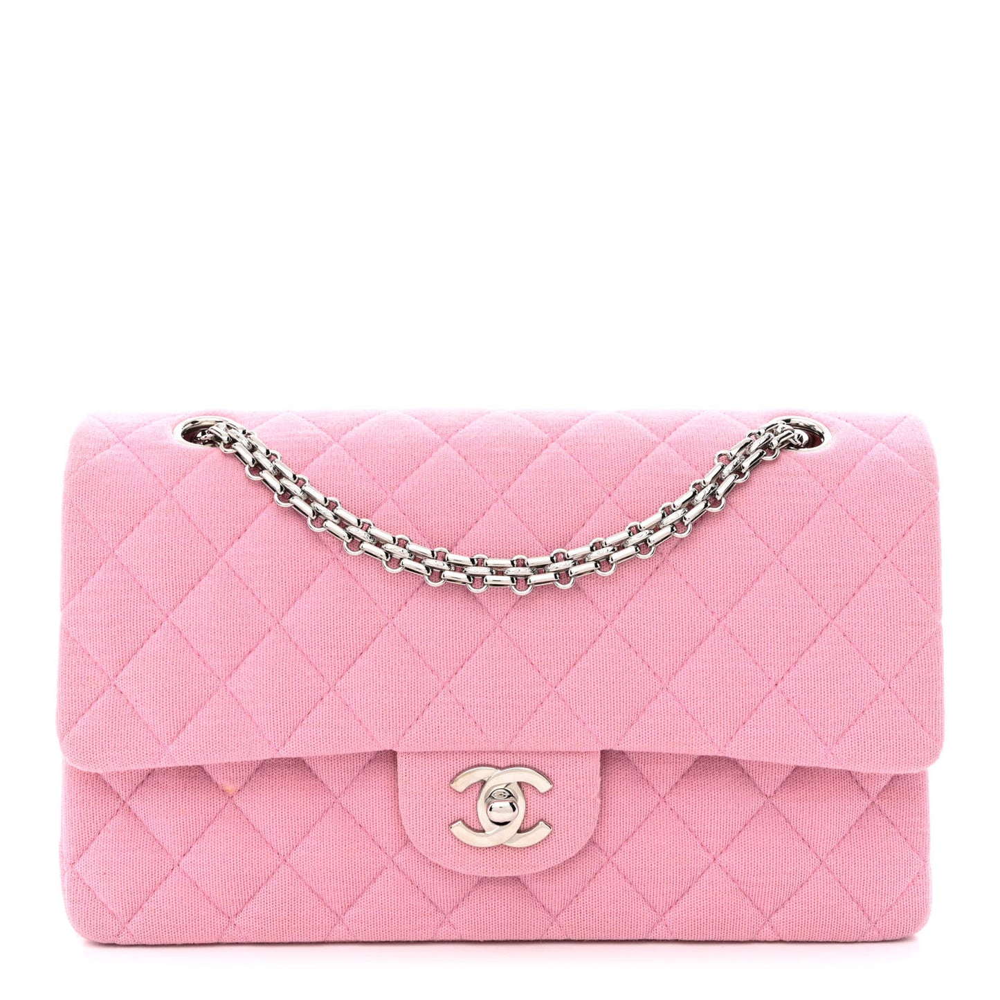 Jersey Quilted Small Double Flap Pink